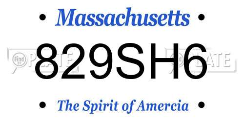 829SH6 Massachusetts License Plate