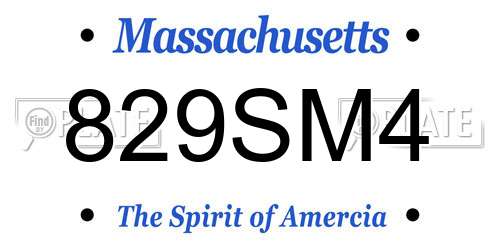 829SM4 Massachusetts License Plate