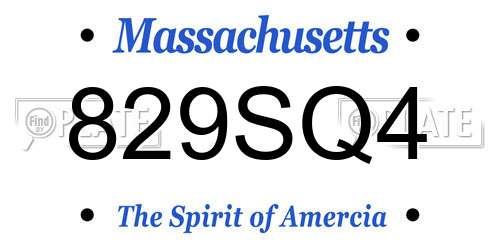 829SQ4 Massachusetts License Plate