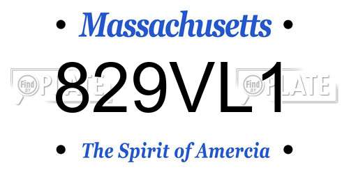 829VL1 Massachusetts License Plate