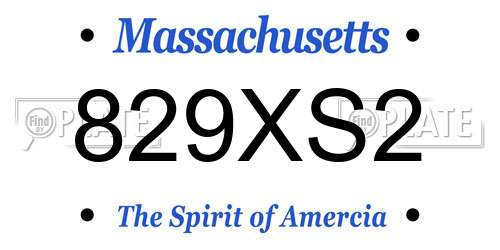 829XS2 Massachusetts License Plate