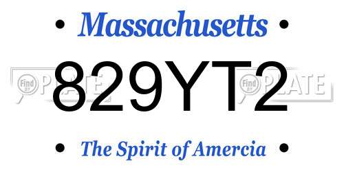 829YT2 Massachusetts License Plate