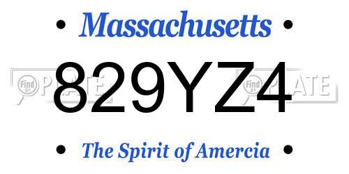 829YZ4 Massachusetts License Plate
