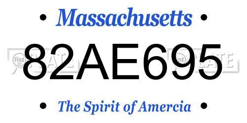 82AE695 Massachusetts License Plate