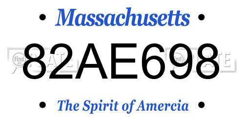 82AE698 Massachusetts License Plate