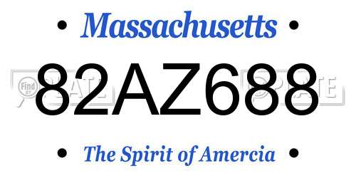82AZ688 Massachusetts License Plate