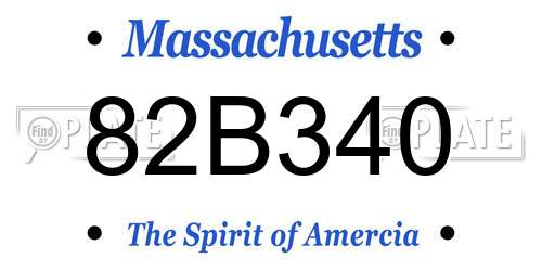 82B340 Massachusetts License Plate