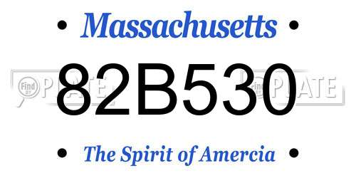 82B530 Massachusetts License Plate