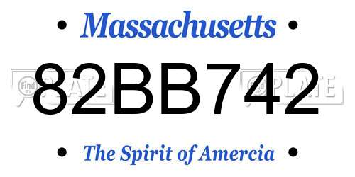 82BB742 Massachusetts License Plate
