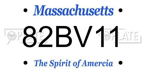 82BV11 Massachusetts License Plate