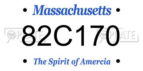 82C170 Massachusetts License Plate