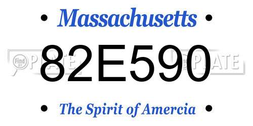 82E590 Massachusetts License Plate