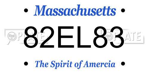 82EL83 Massachusetts License Plate