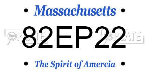 82EP22 Massachusetts License Plate