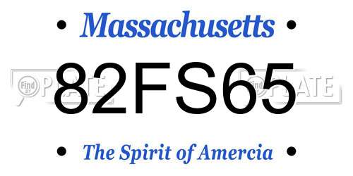 82FS65 Massachusetts License Plate
