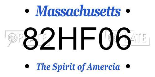 82HF06 Massachusetts License Plate