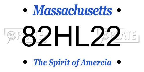 82HL22 Massachusetts License Plate