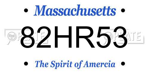 82HR53 Massachusetts License Plate