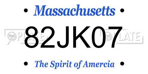 82JK07 Massachusetts License Plate