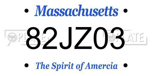 82JZ03 Massachusetts License Plate