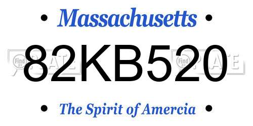 82KB520 Massachusetts License Plate