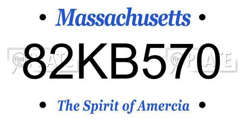 82KB570 Massachusetts License Plate
