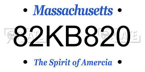 82KB820 Massachusetts License Plate