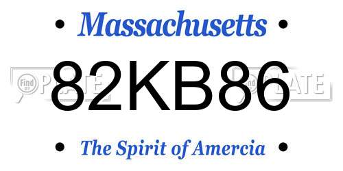 82KB86 Massachusetts License Plate