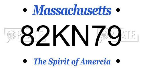 82KN79 Massachusetts License Plate