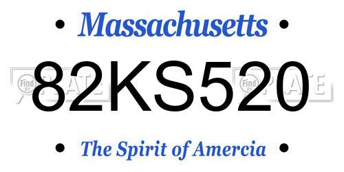 82KS520 Massachusetts License Plate