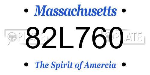 82L760 Massachusetts License Plate