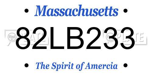 82LB233 Massachusetts License Plate