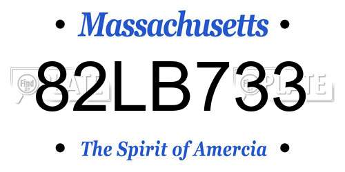 82LB733 Massachusetts License Plate