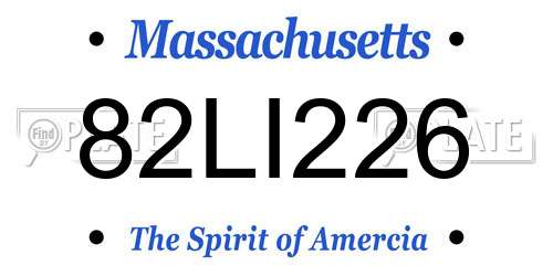 82LI226 Massachusetts License Plate