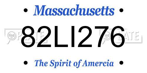 82LI276 Massachusetts License Plate
