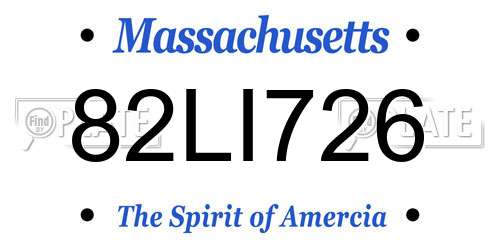 82LI726 Massachusetts License Plate