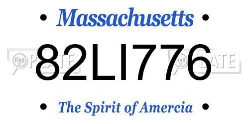 82LI776 Massachusetts License Plate