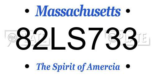 82LS733 Massachusetts License Plate