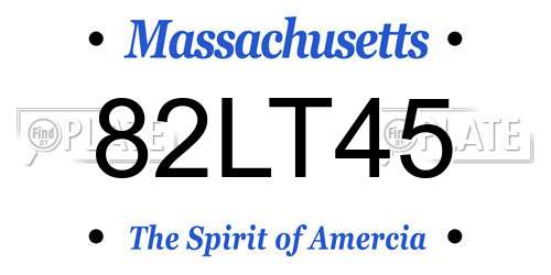 82LT45 Massachusetts License Plate