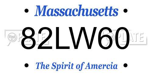 82LW60 Massachusetts License Plate