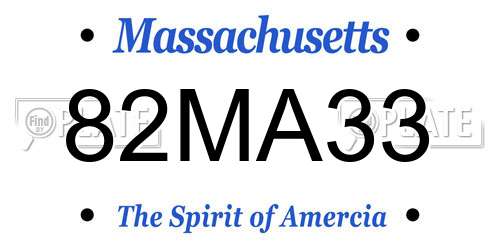 82MA33 Massachusetts License Plate