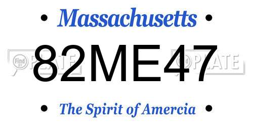 82ME47 Massachusetts License Plate