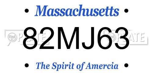 82MJ63 Massachusetts License Plate