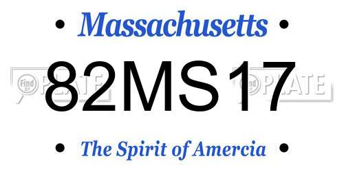 82MS17 Massachusetts License Plate