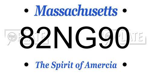 82NG90 Massachusetts License Plate