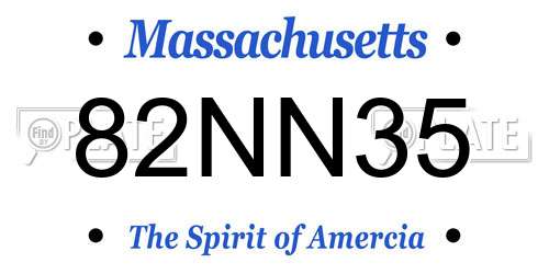 82NN35 Massachusetts License Plate