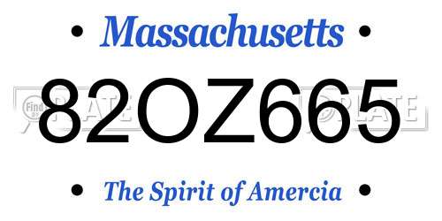 82OZ665 Massachusetts License Plate