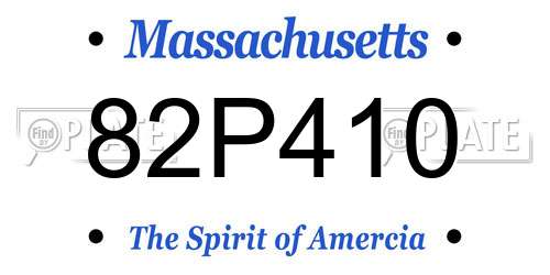 82P410 Massachusetts License Plate