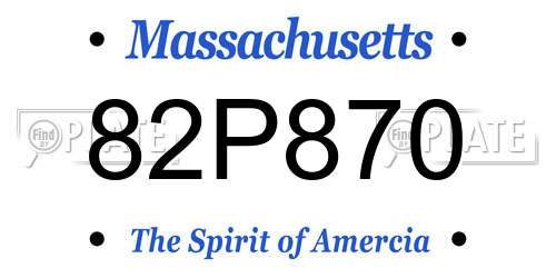 82P870 Massachusetts License Plate