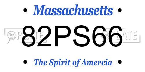 82PS66 Massachusetts License Plate